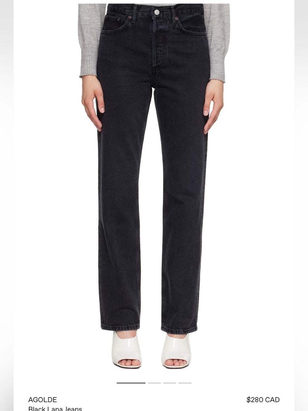 Agolde Lana Black High-Rise Straight Leg Jeans size 25